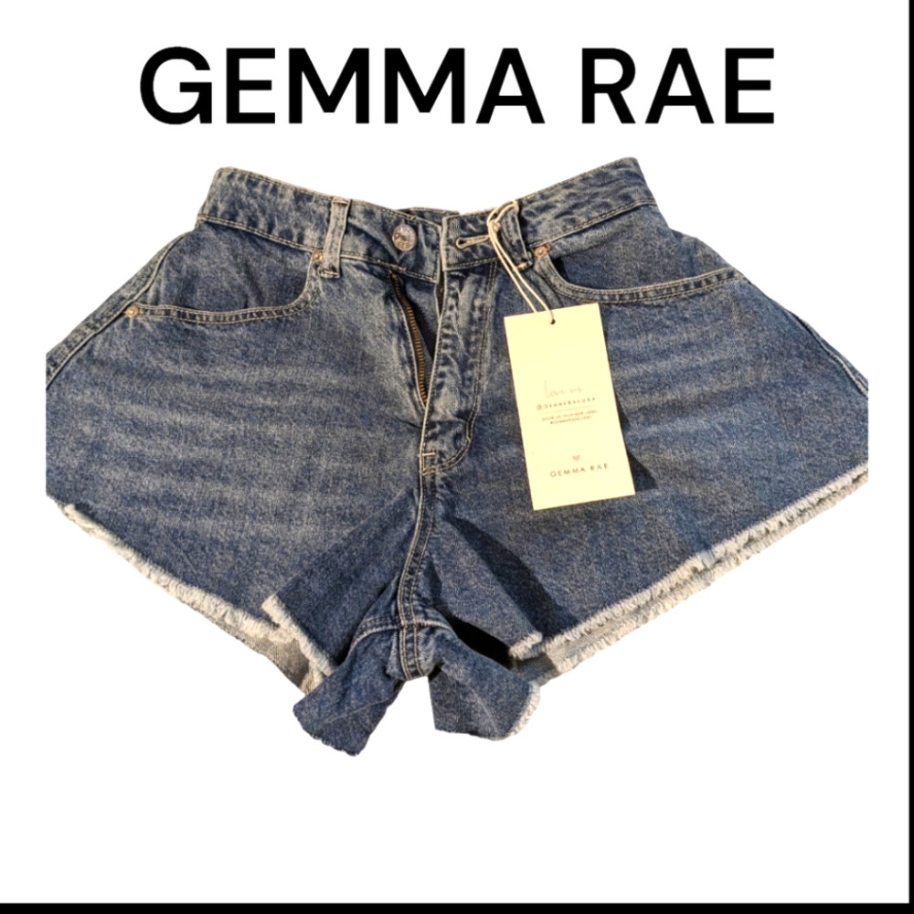 GEMMA RAE women's Hi-Rise Flare Shorts Size 3/26